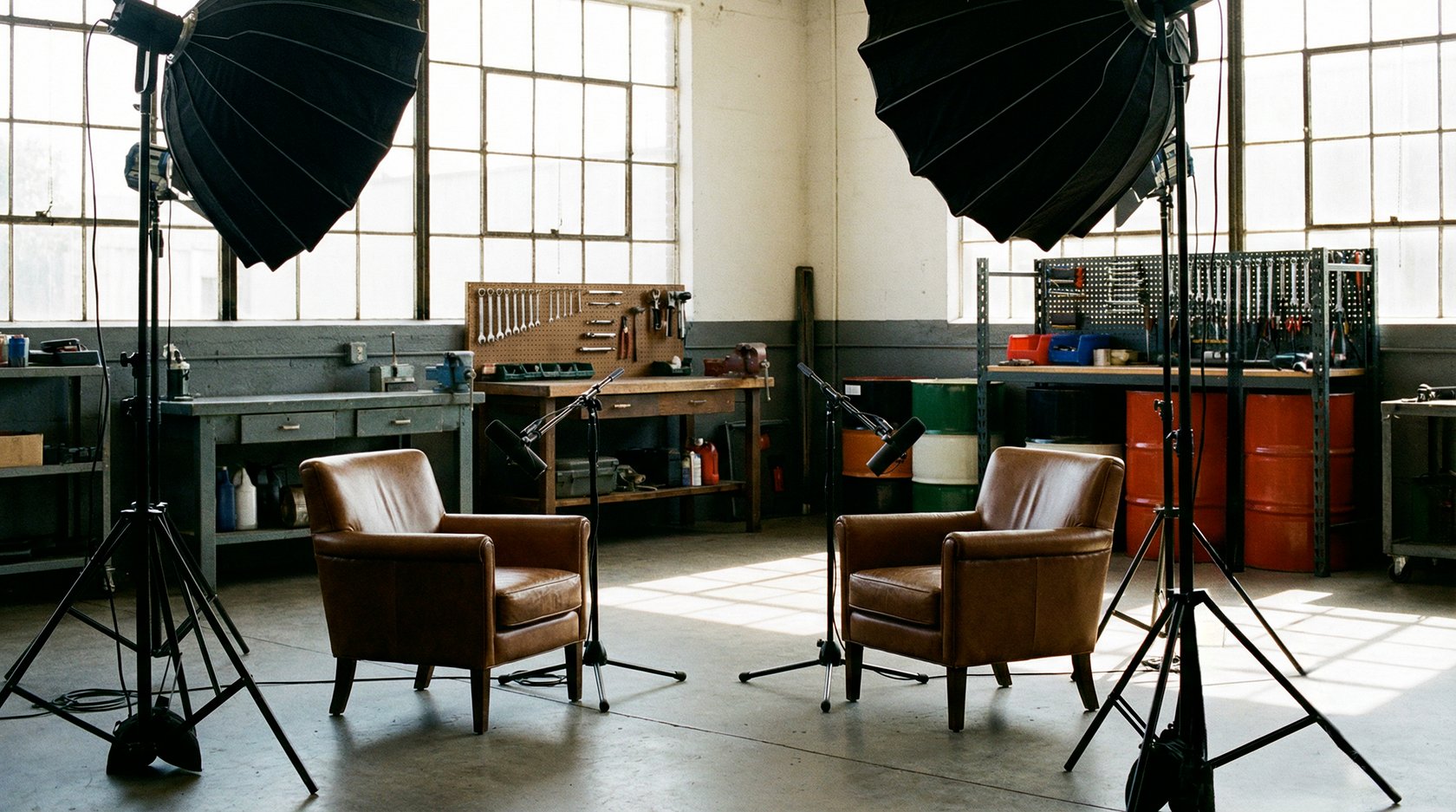 On-location podcast studio set up by VYSE